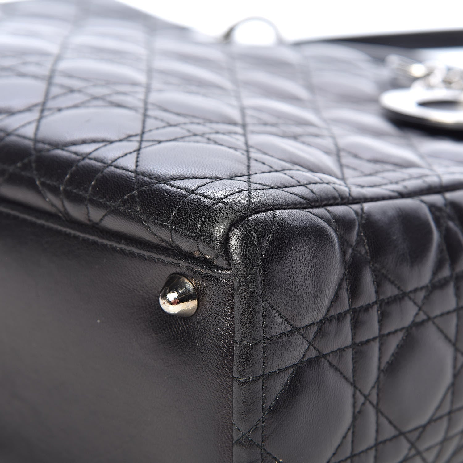 Christian Dior Lambskin Cannage Large Lady Dior Black 10 of 15