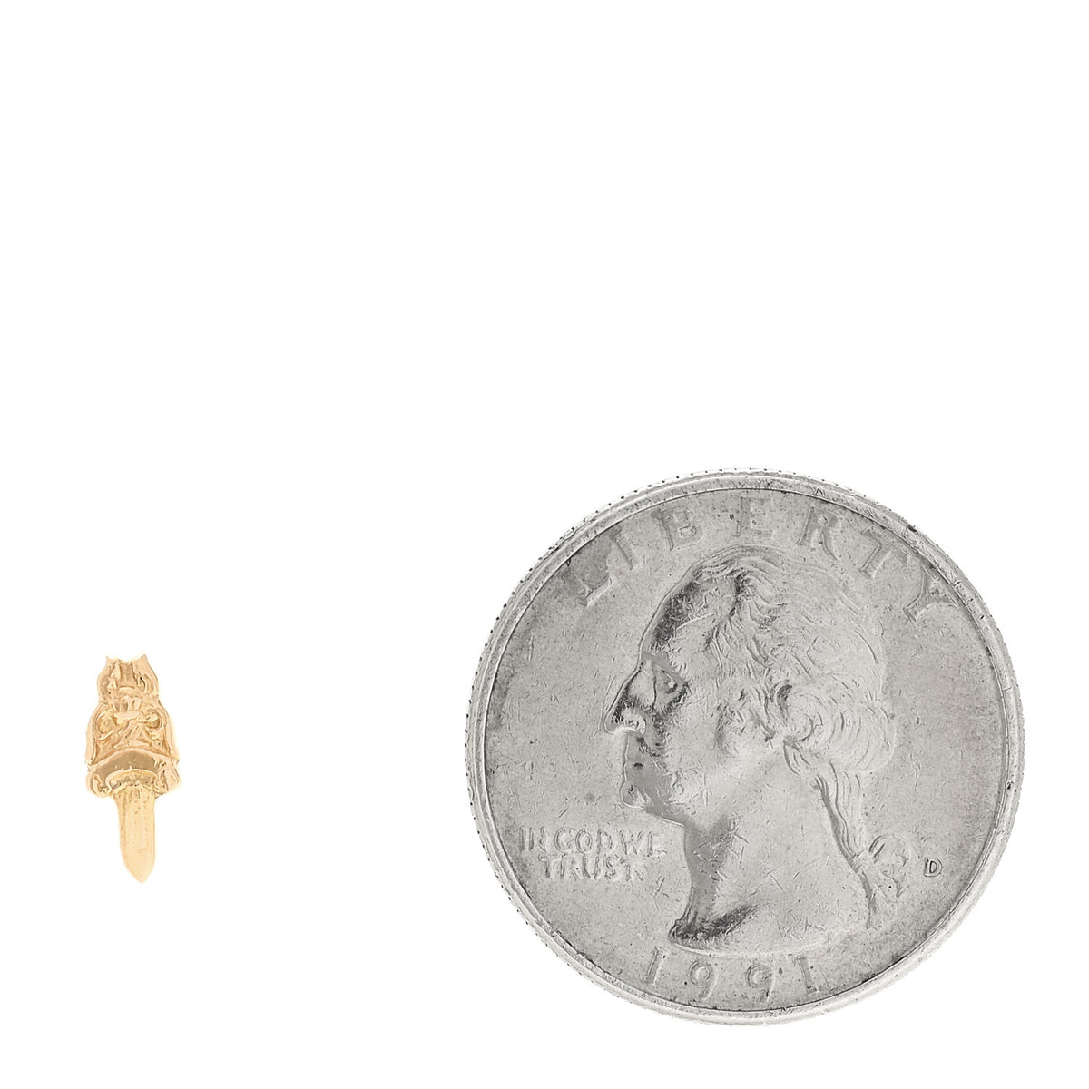 22K Yellow Gold Dagger Single Earring