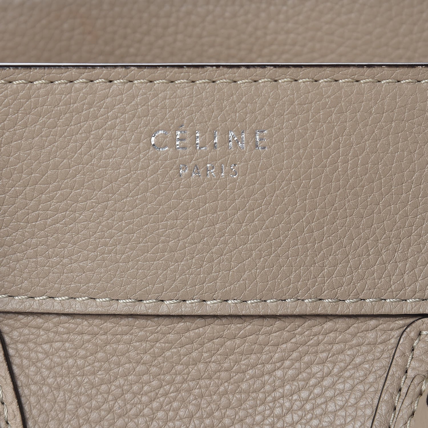 Celine Drummed Calfskin Mini Luggage Dune 6 of 17