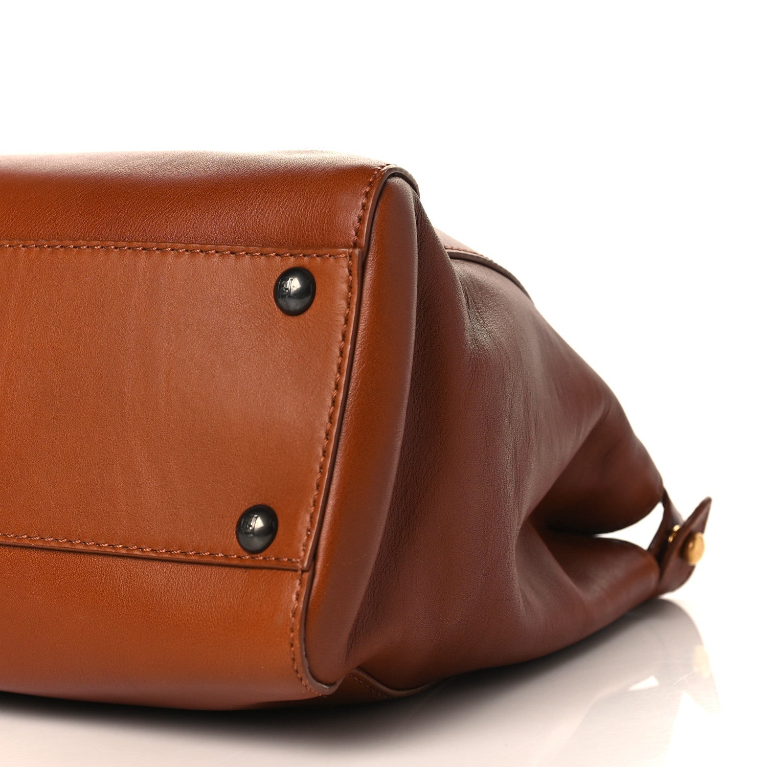 Fendi Vitello Suede Medium Peekaboo Iconic Satchel Cuoio Rame Moro 10 of 12