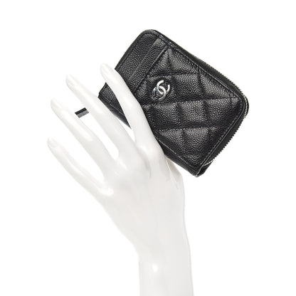 Chanel Caviar Quilted Zip Card Holder Black 3 of 16