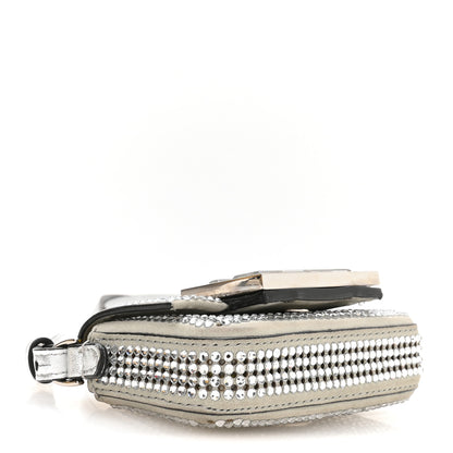 Fendi Nubuck Crystal Catalan Mirror Nano Maxi Buckle Baguette Charm Pietra Argento 4 of 11