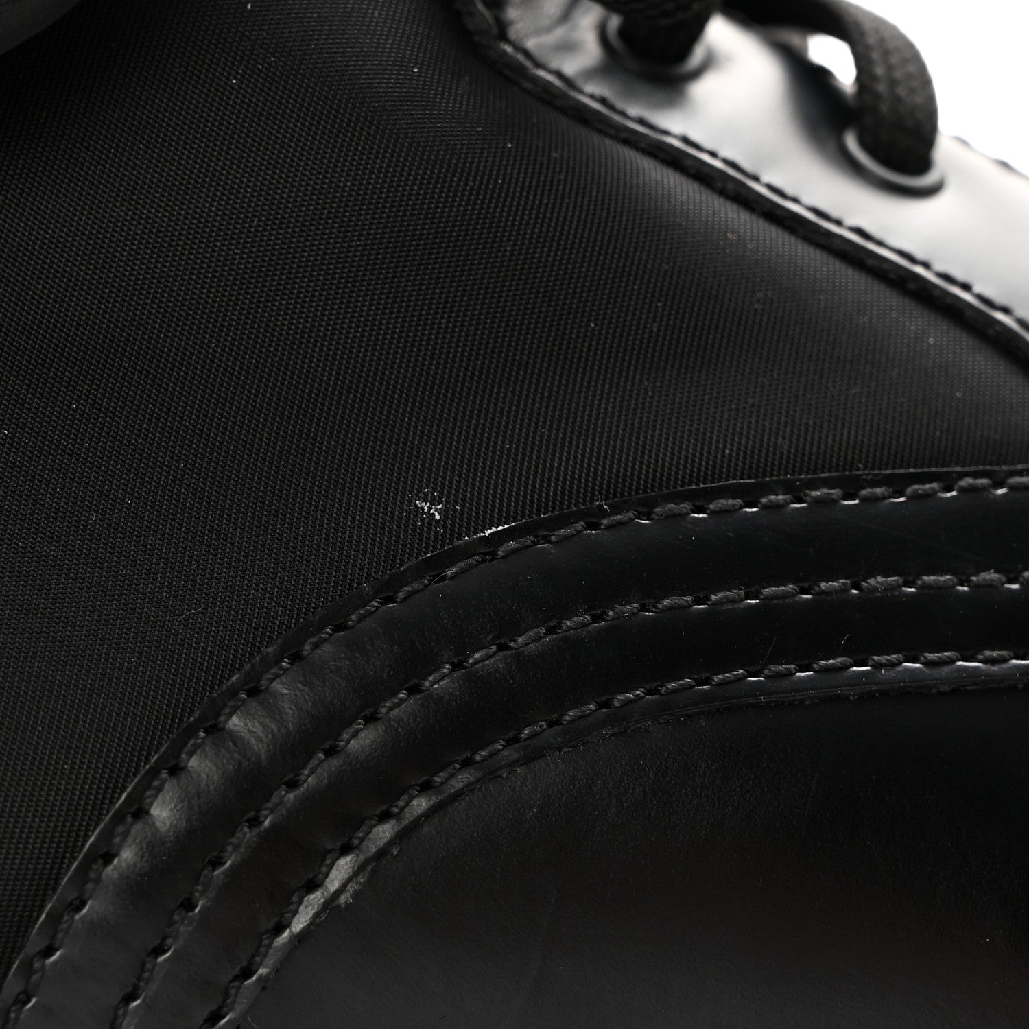 Prada Spazzolato Rois Nylon Metal Triangle Logo Monolith Pouch Pocket 55mm Boots 40 Black 14 of 16