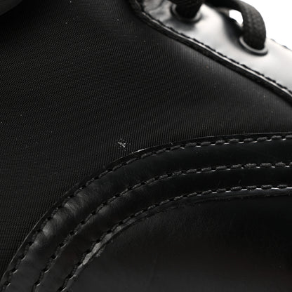 Prada Spazzolato Rois Nylon Metal Triangle Logo Monolith Pouch Pocket 55mm Boots 40 Black 14 of 16