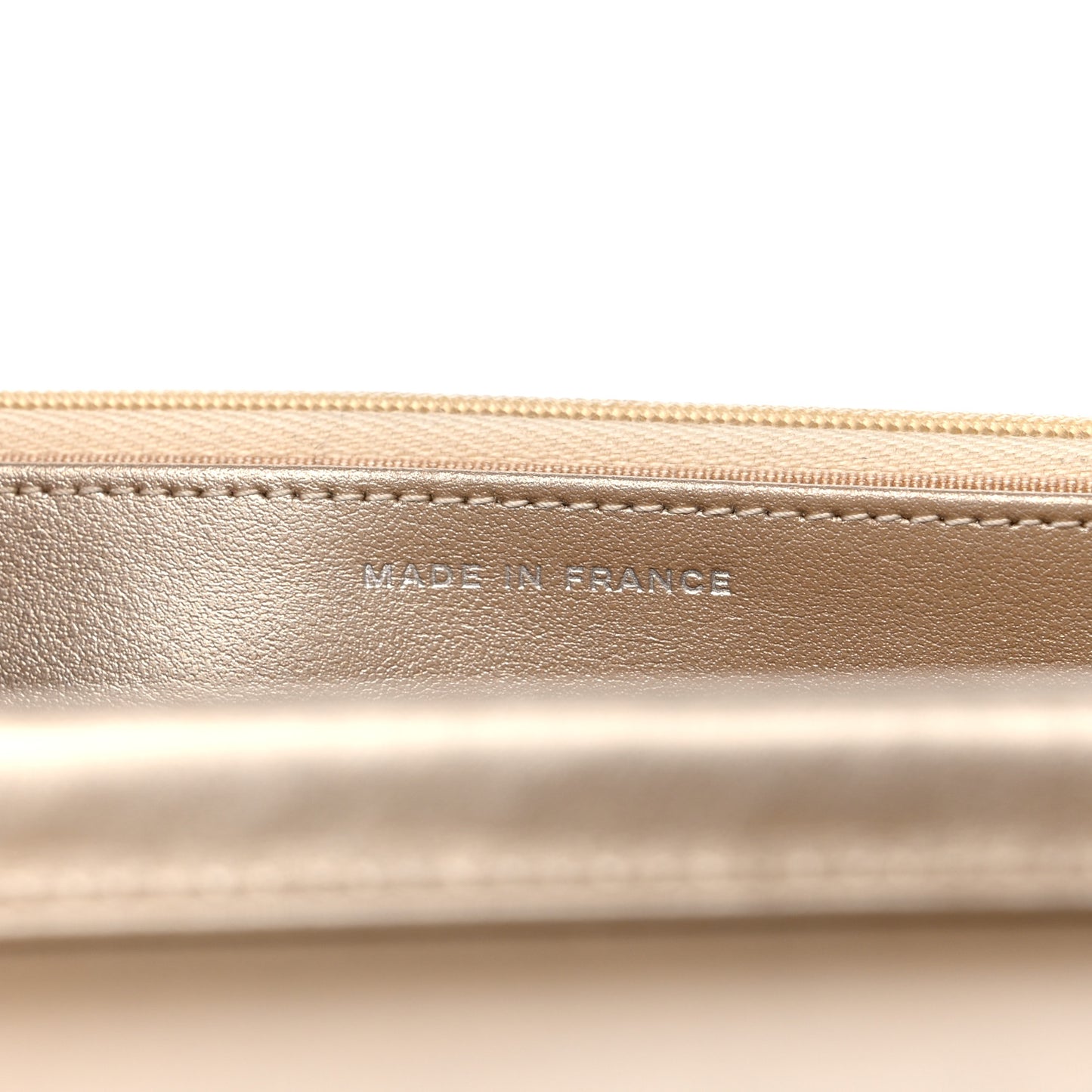 Metallic Lambskin Quilted Wallet On Chain WOC Gold Black