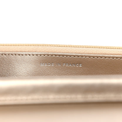 Chanel Metallic Lambskin Quilted Wallet On Chain WOC Gold Black 7 of 18