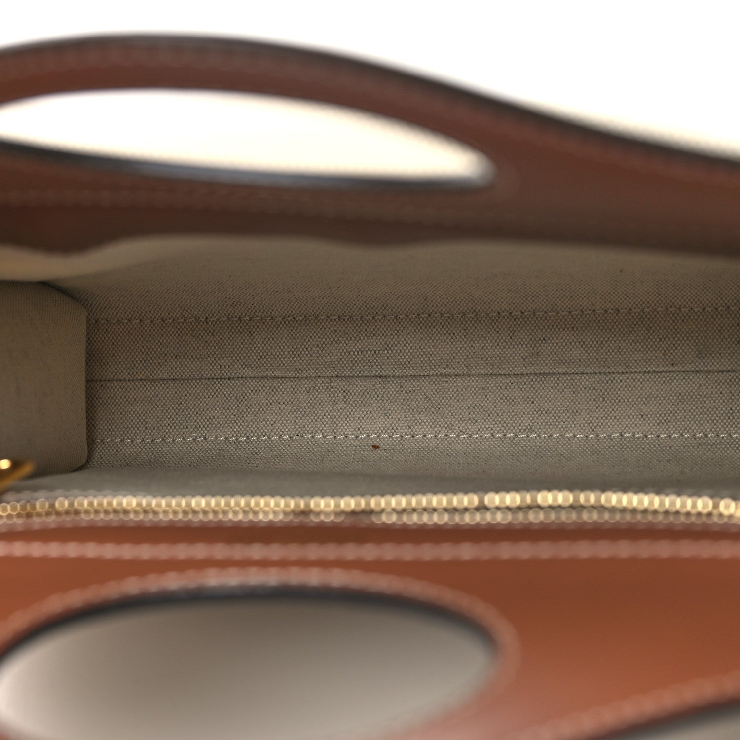 Burberry Canvas Smooth Calfskin Two Tone Mini Pocket Bag Natural Malt Brown 5 of 11