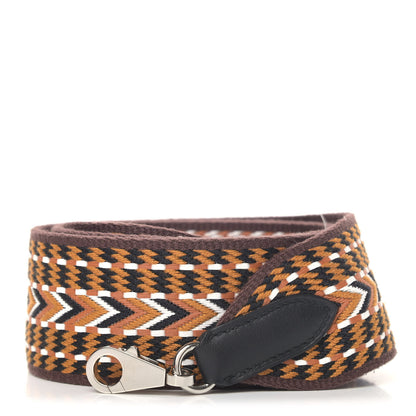 Hermes Toile Swift Sangle Allegro 50mm Shoulder Strap Sesame White Black 1 of 5