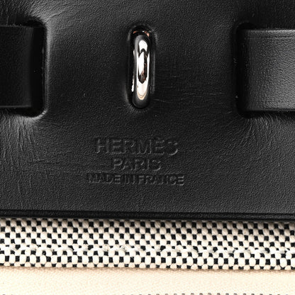 Hermes Vache Hunter Toile H Pegase Pop Herbag Zip Retourne 31 PM Bleu Indigo Ecru Black 7 of 11