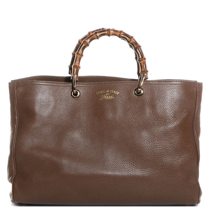 Gucci Cellarius Calfskin Large Bamboo Shopper Tote Acero 1 of 7