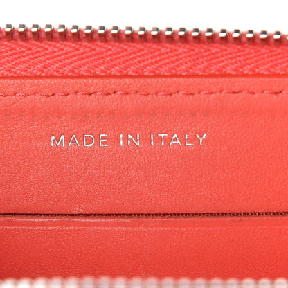 Chanel Lambskin Camellia Embossed Small Zip Around Wallet Coral 7 of 13