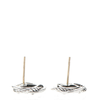 David Yurman Sterling Silver Diamond 13mm Infinity Earrings 3 of 7