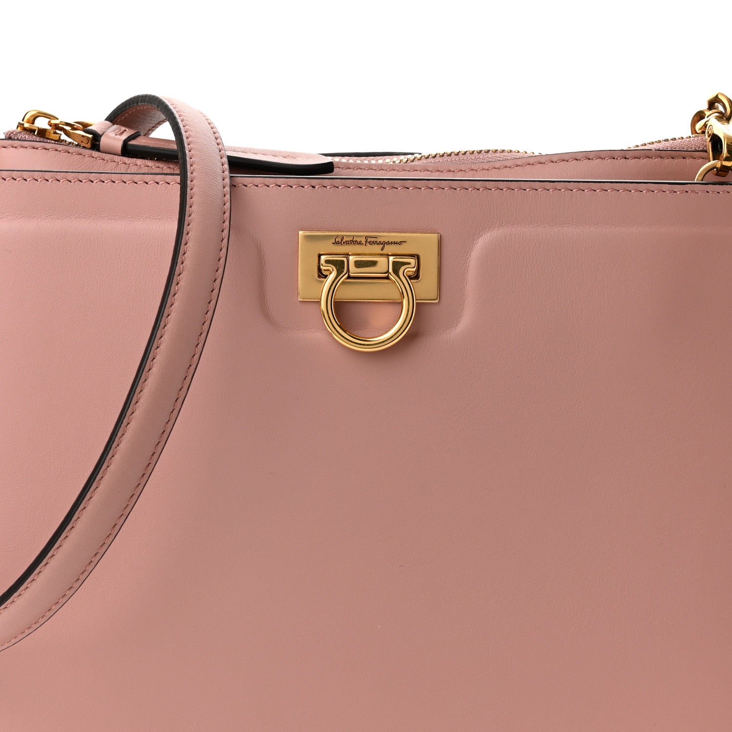 Salvatore Ferragamo Calfskin Trifolio Crossbody Bag Antique Rose 8 of 10