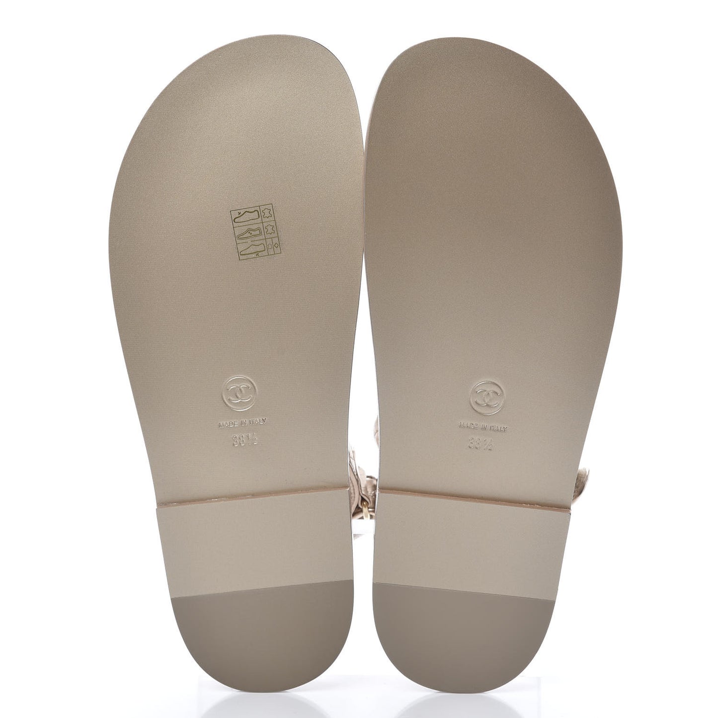 Metallic Lambskin Velcro Dad Sandals 38.5 Light Bronze