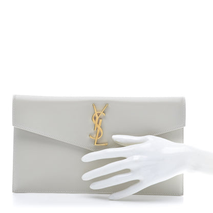 Saint Laurent Smooth Shiny Calfskin Uptown Pouch Crema Soft 2 of 10