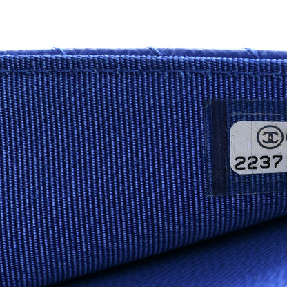 Chanel Caviar Chevron Quilted Wallet On Chain WOC Blue 7 of 12