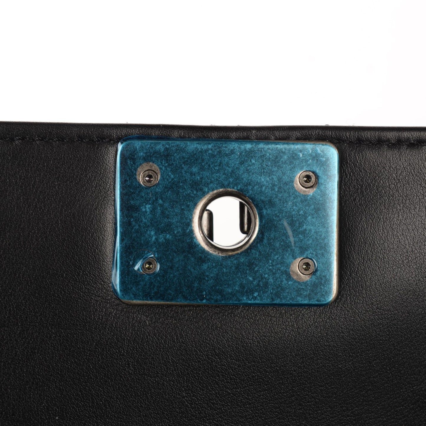 Calfskin Enchained Medium Boy Flap Black