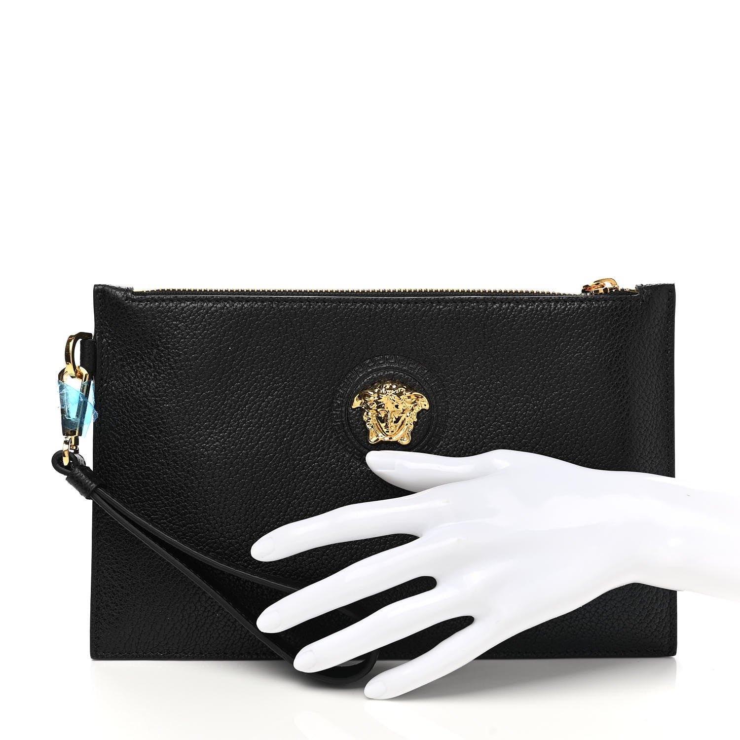 Versace Grained Calfskin La Medusa Pouch Black 2 of 7