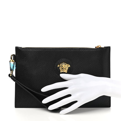 Versace Grained Calfskin La Medusa Pouch Black 2 of 7