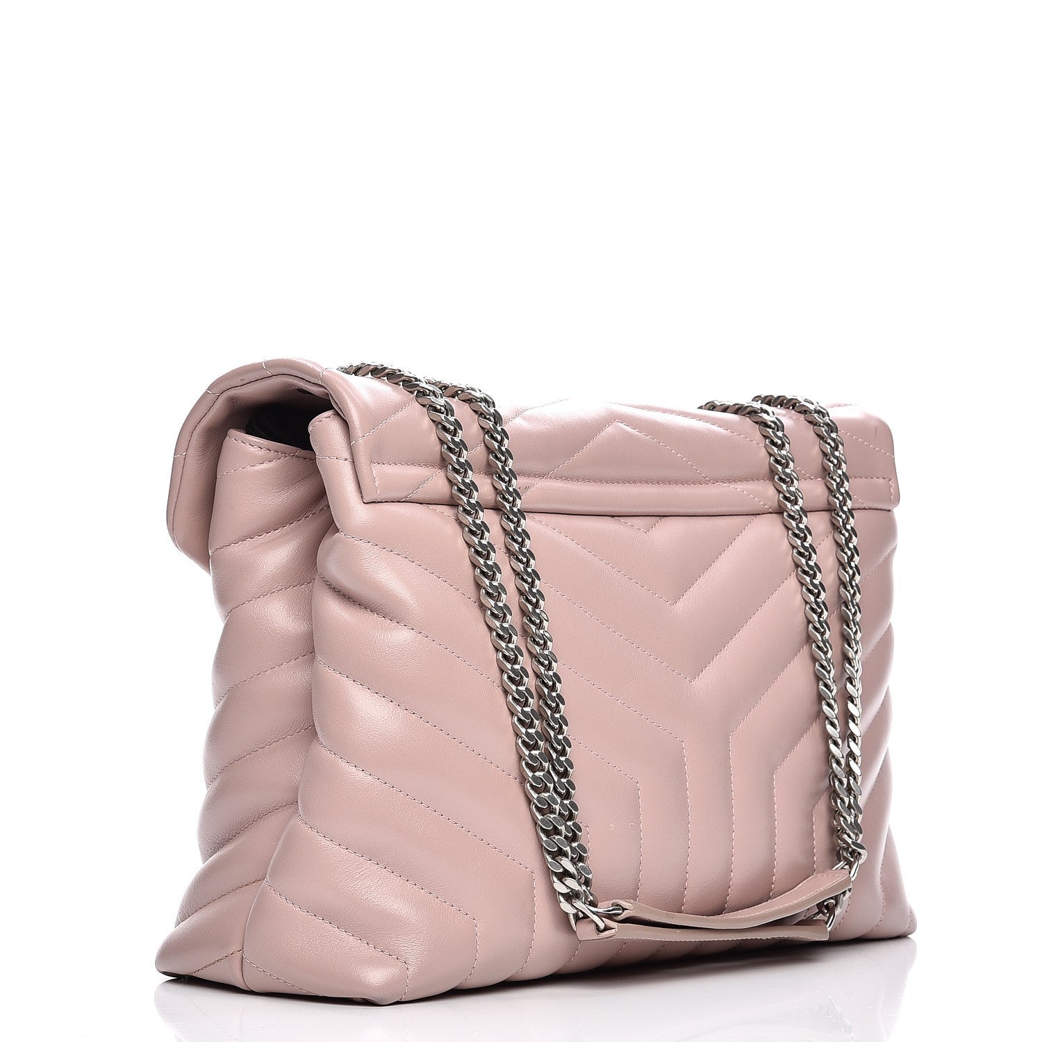 Saint Laurent Calfskin Y Quilted Monogram Medium Loulou Chain Satchel Rose Antic 3 of 15