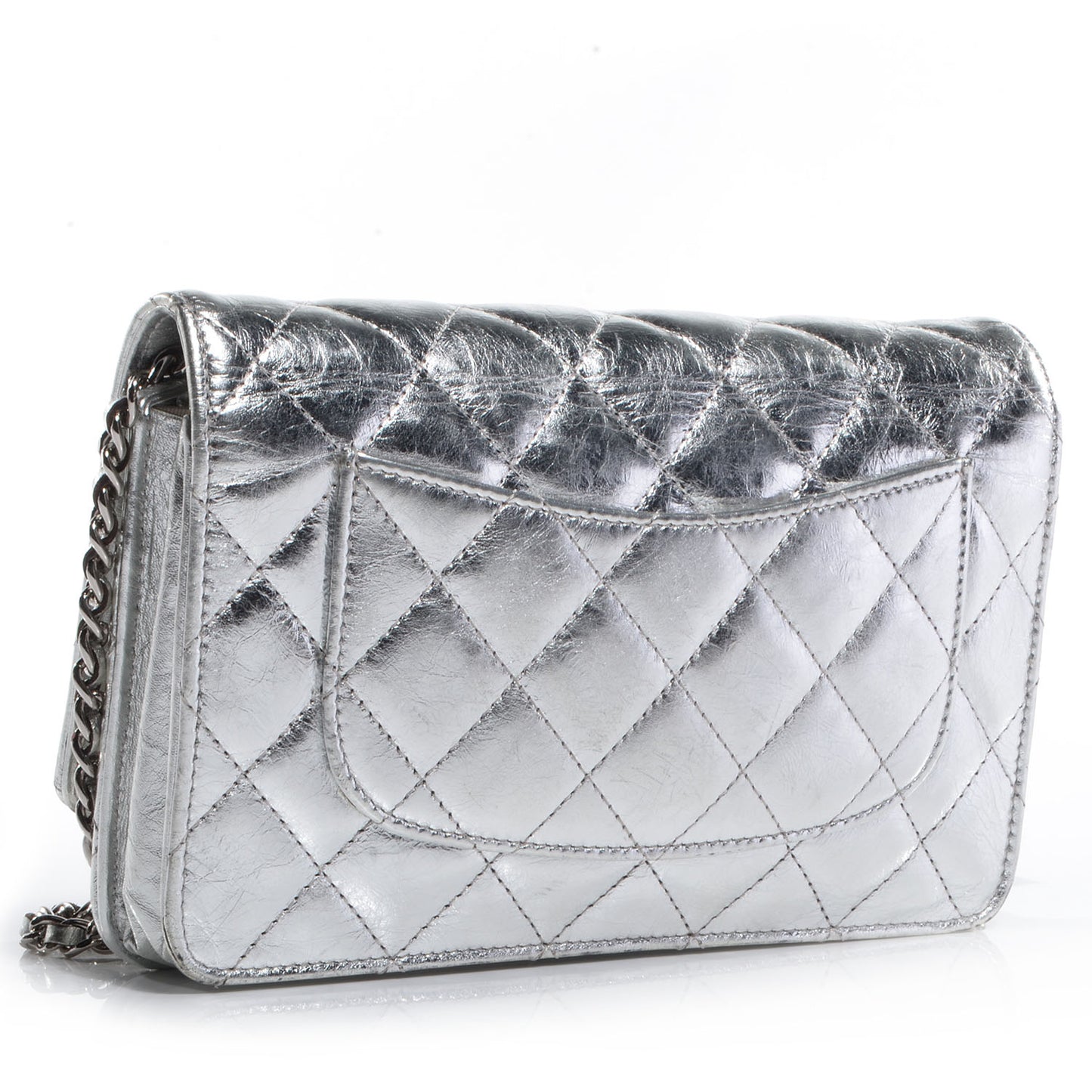 Calfskin Reissue Wallet On Chain WOC Silver