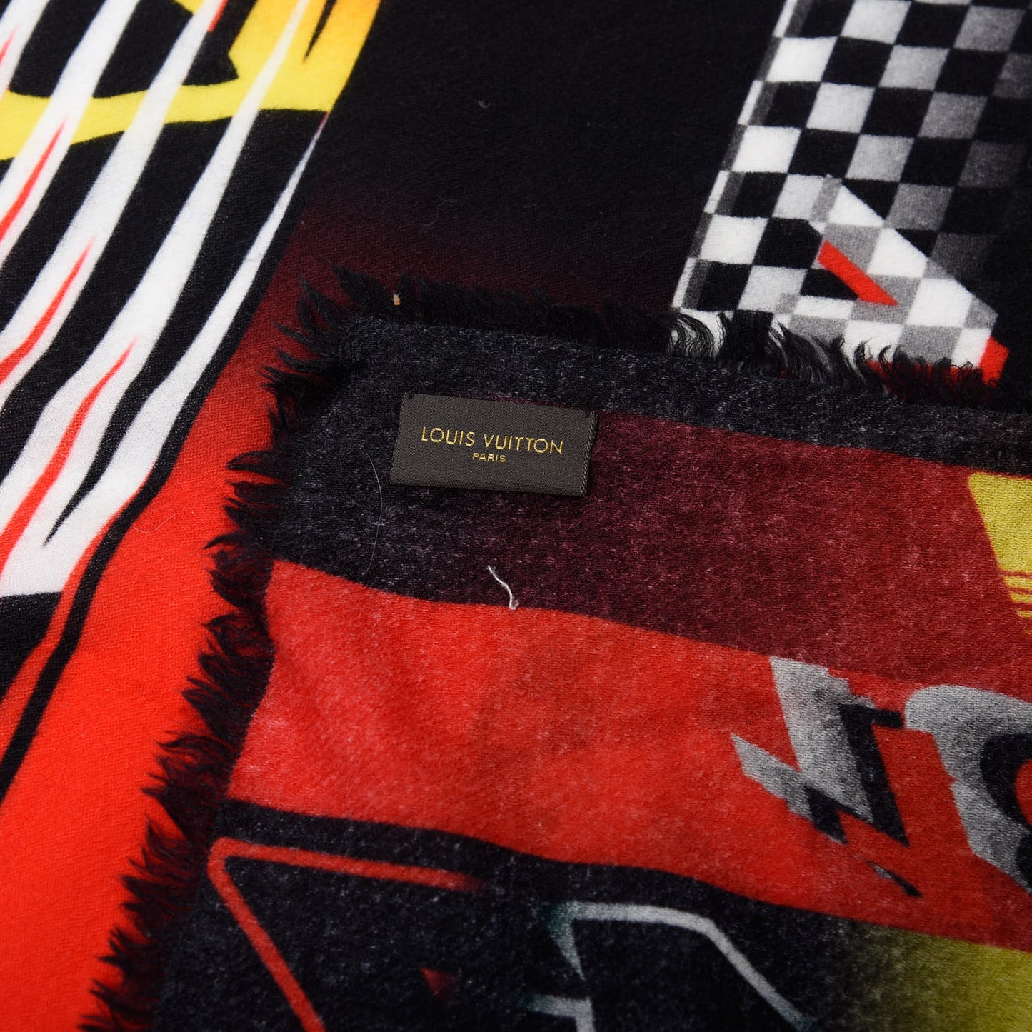 Wool Monogram Speedy Race Stole Red