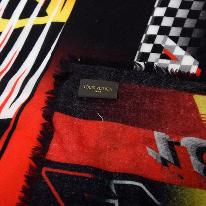 Louis Vuitton Wool Monogram Speedy Race Stole Red 2 of 4