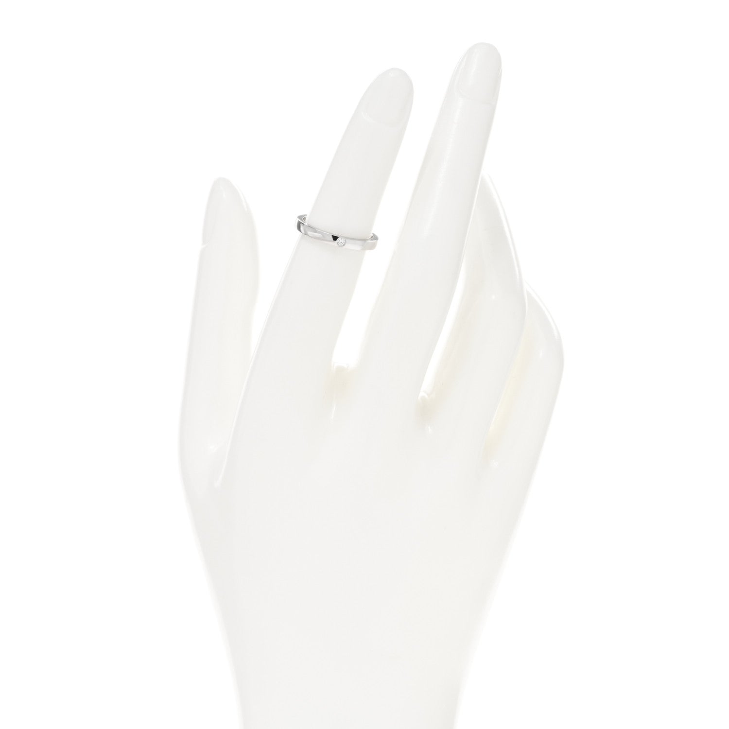 Cartier Platinum Diamond 2.1mm Ballerine Wedding Band Ring 48 4.5 2 of 5
