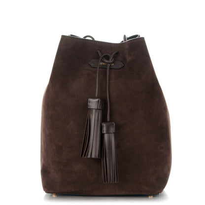 Tom Ford Suede Medium Double Tassel Bucket Bag Dark Brown 1 of 6