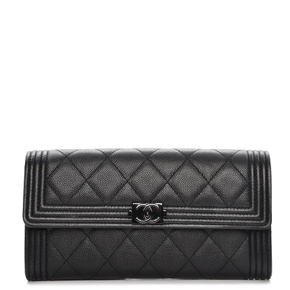 Chanel Caviar Quilted Boy Flap Wallet So Black 1 of 10