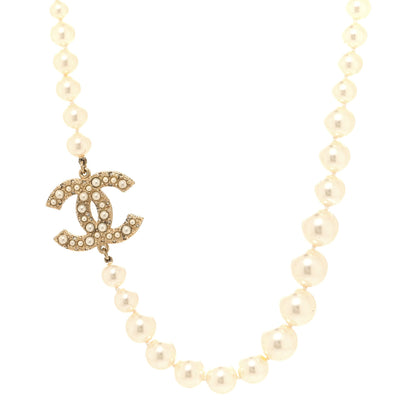 Chanel Pearl CC 100th Anniversary Necklace Light Gold 2 of 5