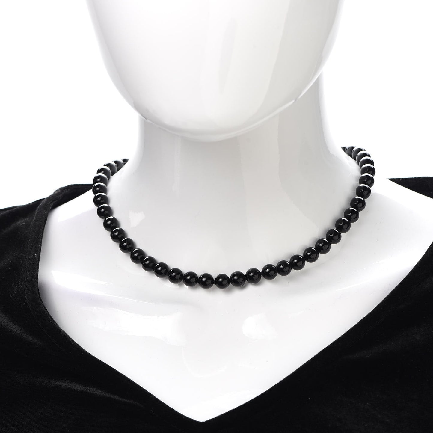 Sterling Silver Black Onyx Bead Toggle Necklace