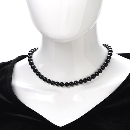 Tiffany Sterling Silver Black Onyx Bead Toggle Necklace 2 of 6