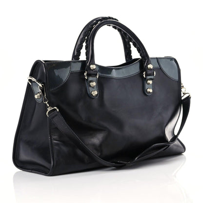 Balenciaga Smooth Calfskin Metallic Patent Giant 12 Silver Hardware City Black Gris 3 of 22