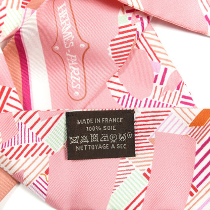 Hermes Silk Cavalcadour Morning Twilly Rose Vert Terracotta 2 of 4