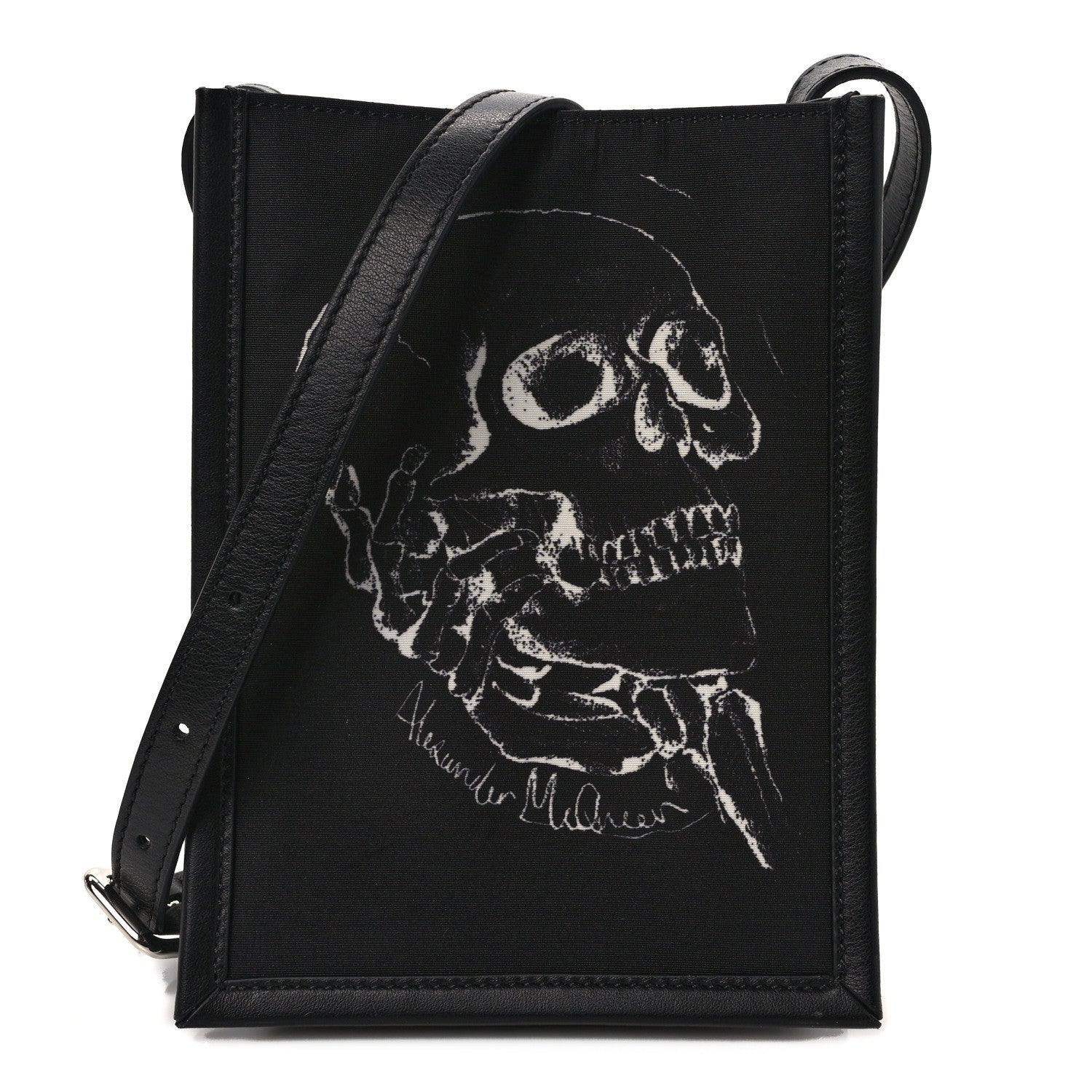 Alexander McQueen Calfskin Nylon Mini Skull Crossbody Bag Black 1 of 11