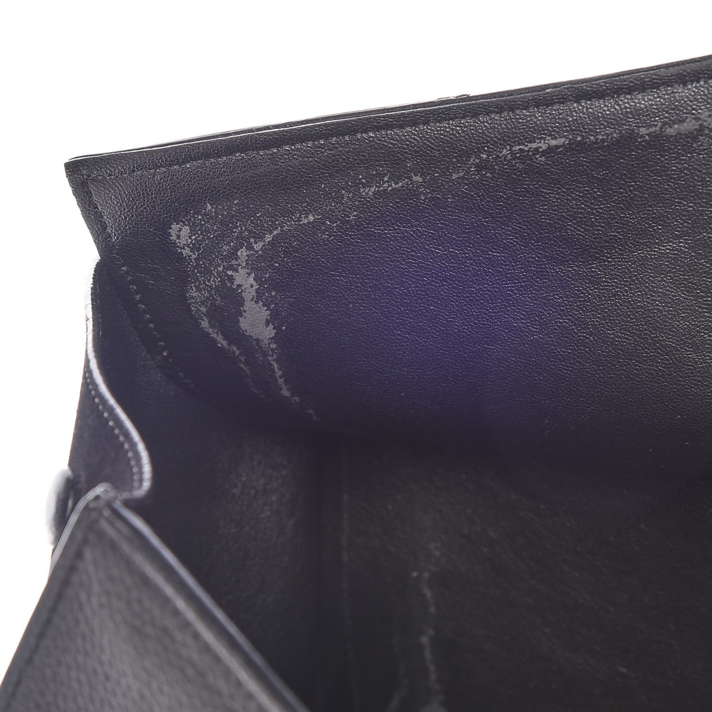 Drummed Calfskin Suede Small Trapeze Black