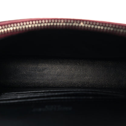 Saint Laurent Calfskin Crocodile Embossed Monogram Kate Belt Bag Burgundy 5 of 9