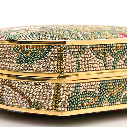 Judith Leiber Swarovski Crystal Flower Minaudiere Clutch Gold 7 of 10