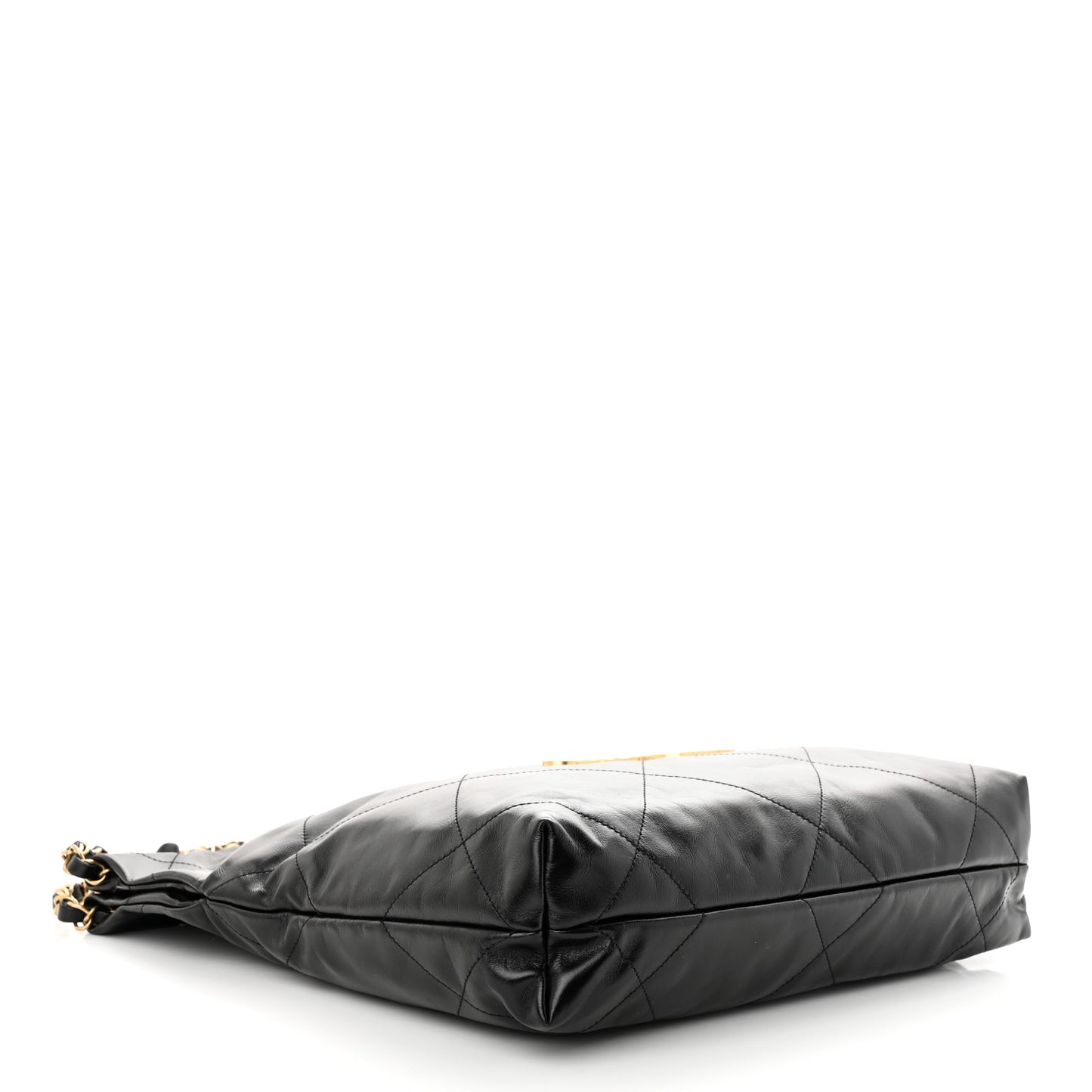 Shiny Calfskin Quilted Small Chanel 22 Black