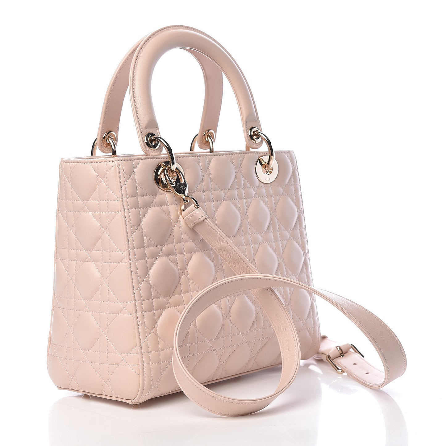 Lambskin Cannage Medium Lady Dior Light Pink