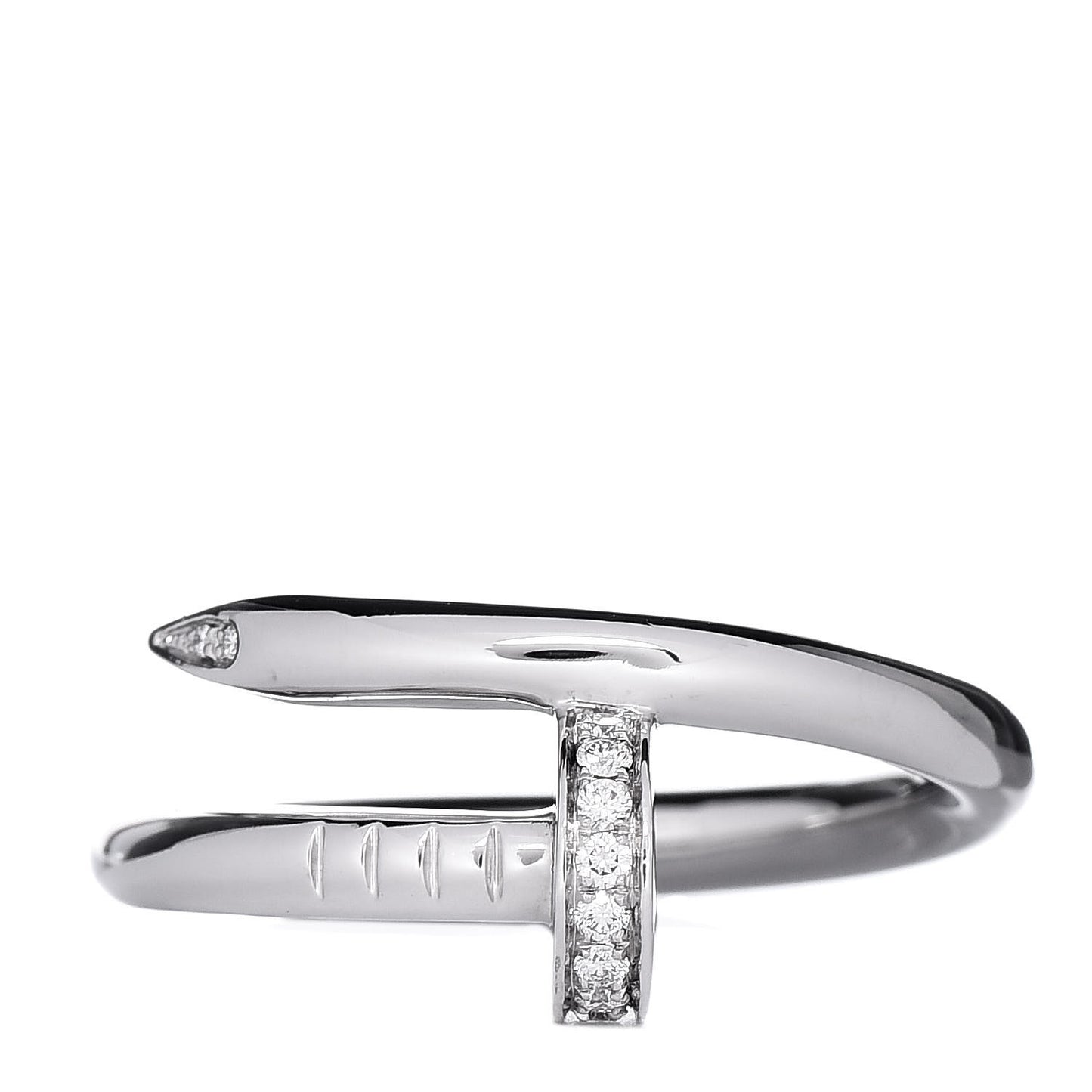 18K White Gold Diamond Juste Un Clou Ring 55 7.25
