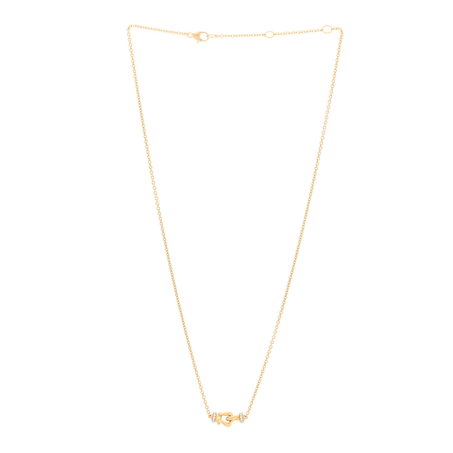 18K Yellow Gold Diamond Buckle Necklace