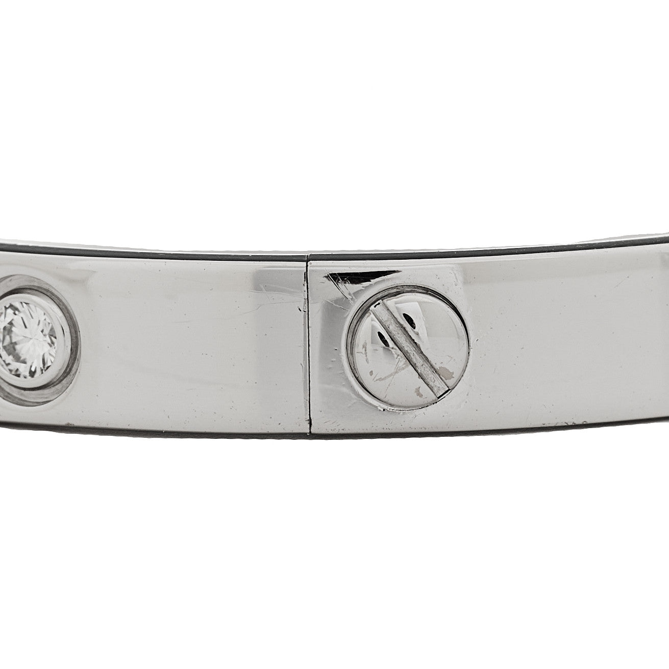 18K White Gold 6 Diamond LOVE Bracelet 16