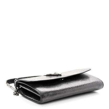 Versace Metallic Calfksin Virtus Wallet On Chain Grey 4 of 10