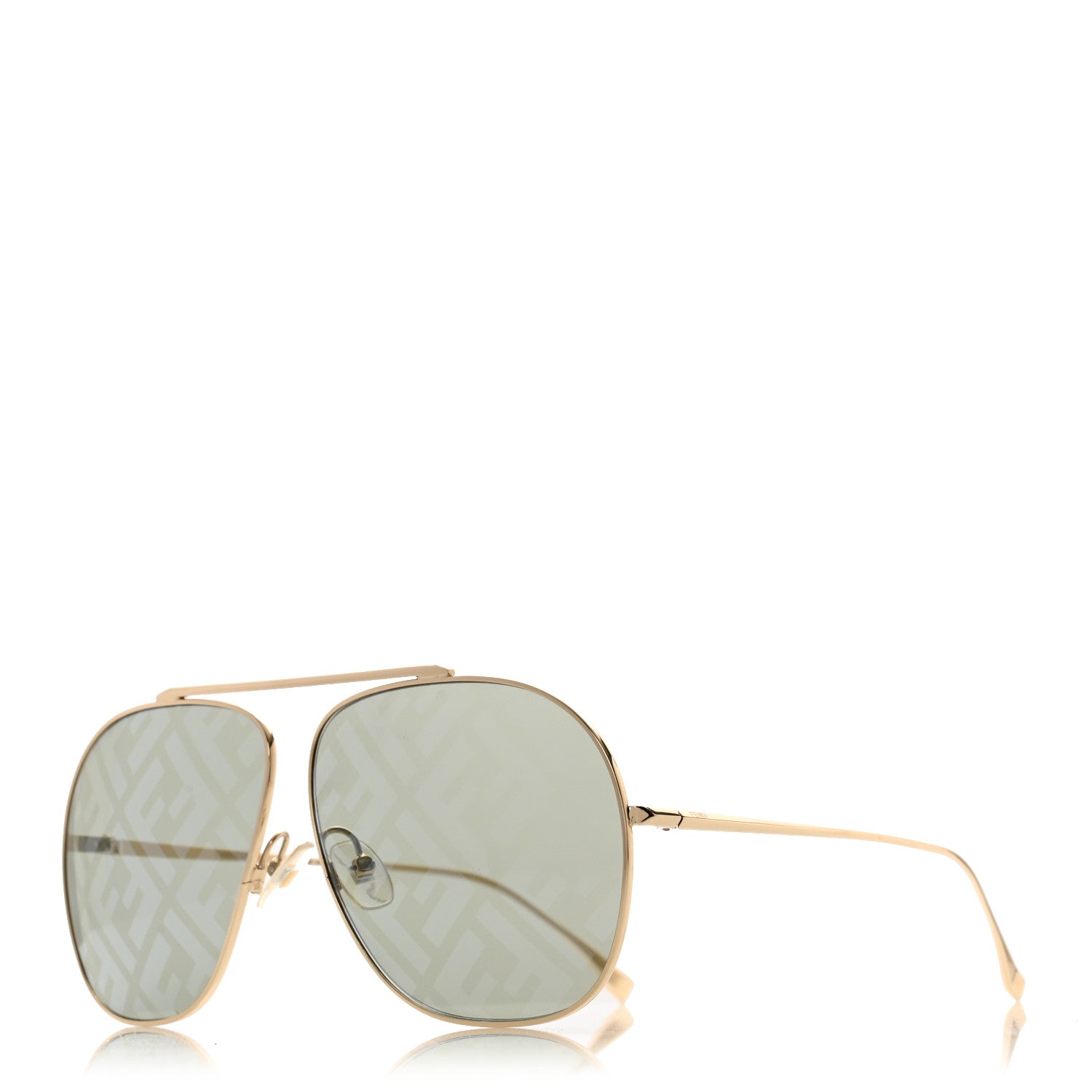 Fendi Metal Fendi Forever Aviator Sunglasses FF0407/G/S Gold 1 of 7
