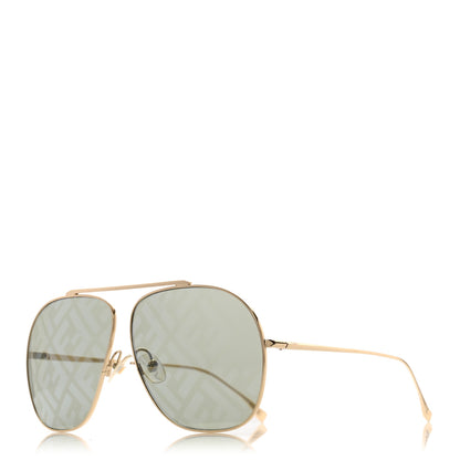 Fendi Metal Fendi Forever Aviator Sunglasses FF0407/G/S Gold 1 of 7