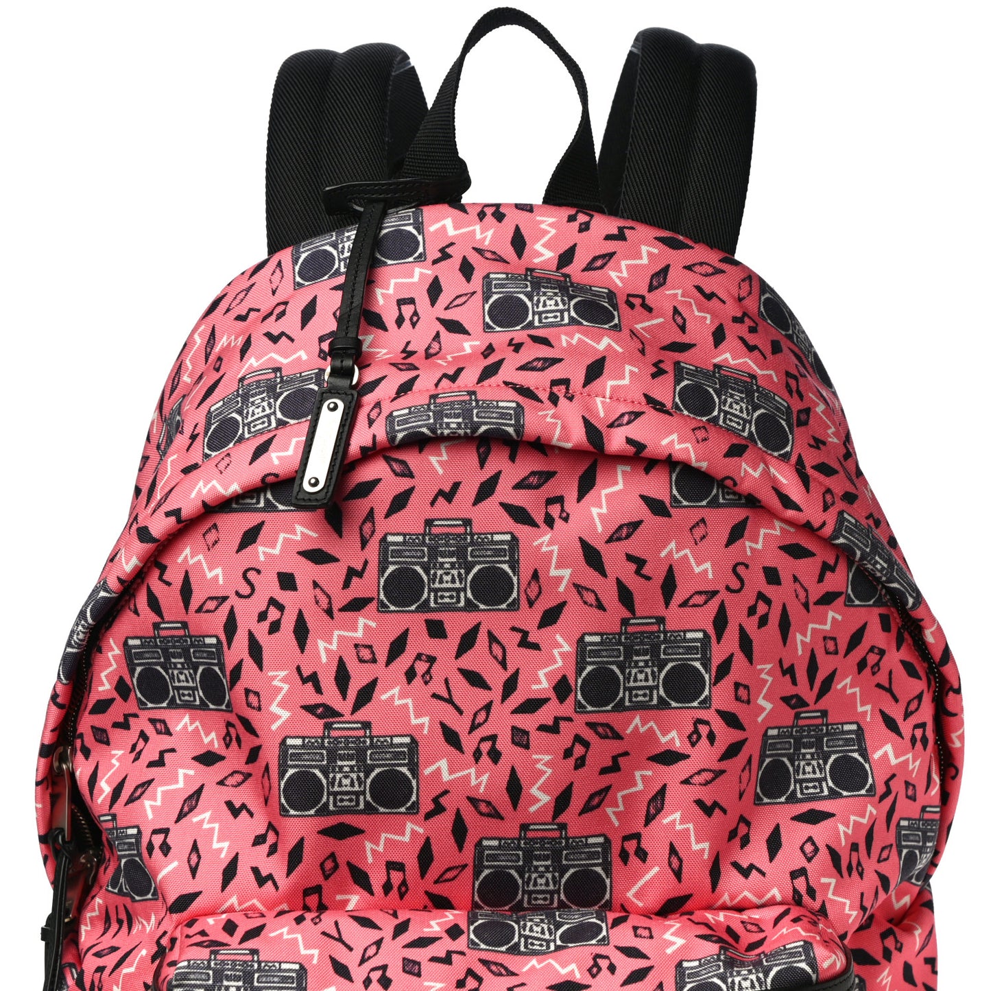 Canvas Radio Print City Backpack Pink