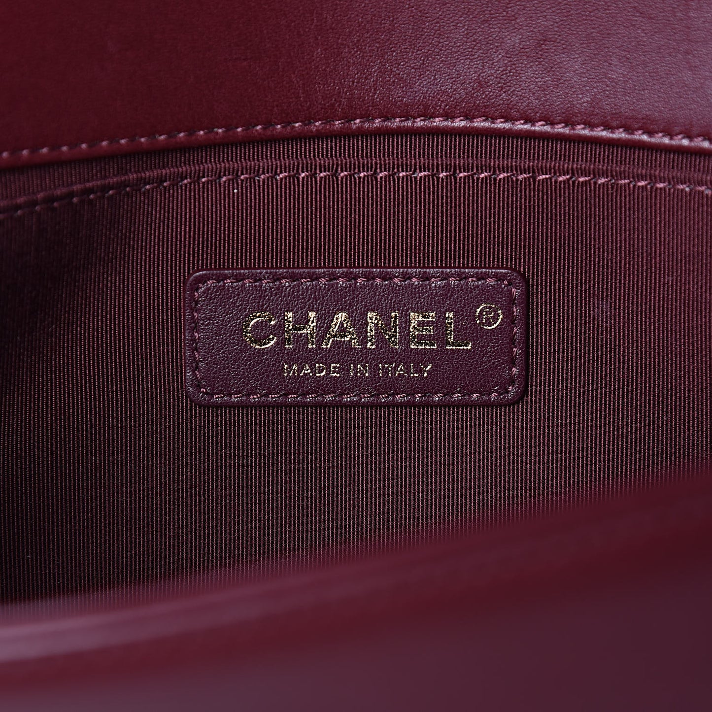 Velvet Chevron Quilted Medium Boy Flap Burgundy