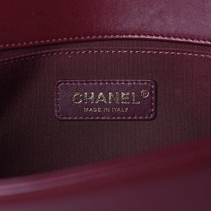 Chanel Velvet Chevron Quilted Medium Boy Flap Burgundy 6 of 15